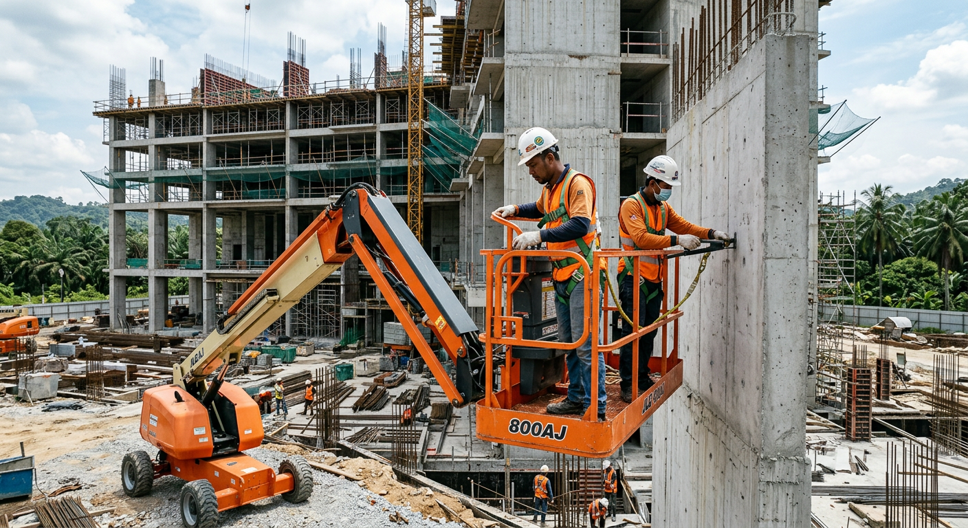 Kerja binaan dengan skylift