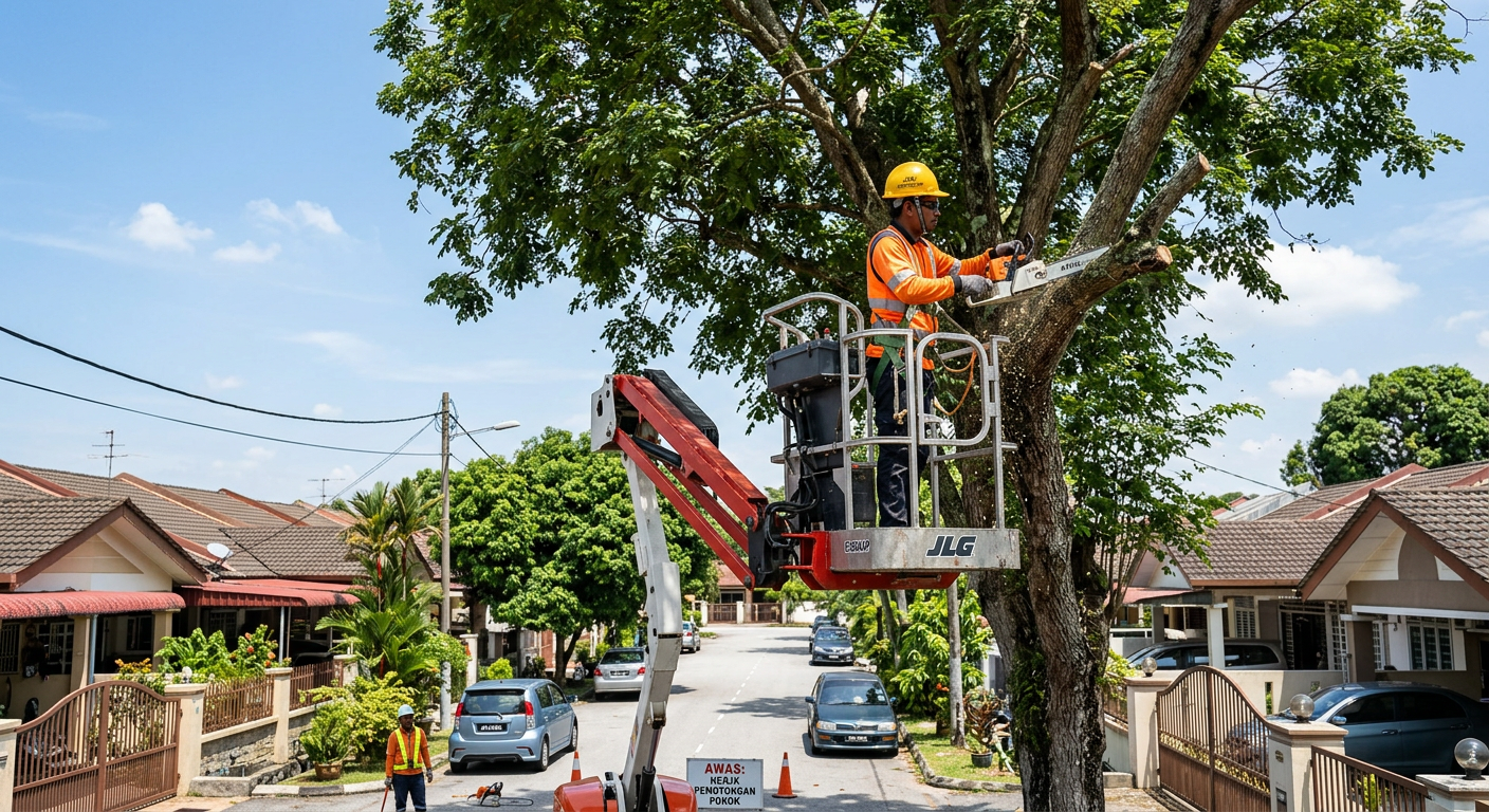 Potong pokok dengan skylift